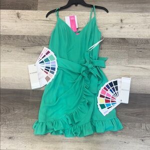 ☀️❄️Lilly Pulitzer Green Ruffled Mini Dress